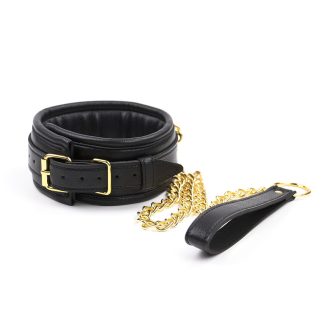 987101296 Halsband en riem Collar leash Gold 8719831782963 1