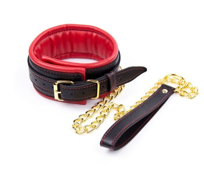Banoch Collar leash Gold Halsband en Riem Rood met goud 987101332 2