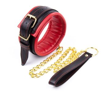 Banoch Collar leash Gold Halsband en Riem Rood met goud 987101332