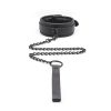 Banoch halsband van pu leer gevoerd zwart 987101335