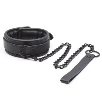 Banoch halsband van pu leer gevoerd zwart 987101335 2