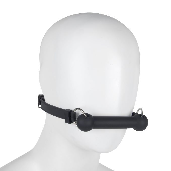 Banoch   mondknevel recht alles siliconen   zwart bit gag op pop