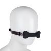 Banoch   mouth gag bone   siliconen gag bot   zwart   hondenbot   op pop