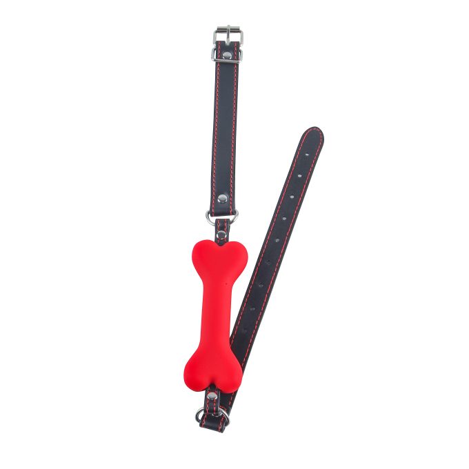 Banoch   mouthgag bone   siliconen gag bot   rood   bdsm (3)