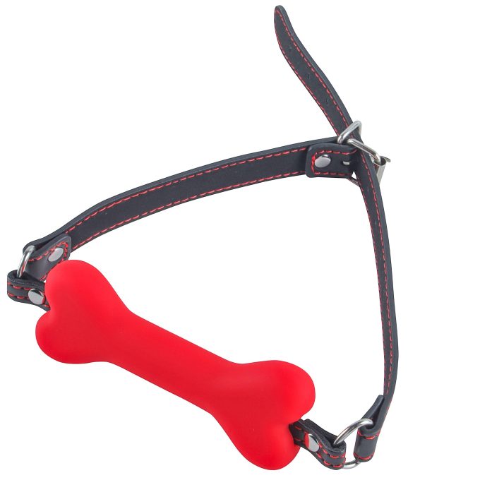 Banoch   mouthgag bone   siliconen gag bot   rood   bdsm (4)