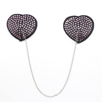 Pinch Attached heart BlackClear hartvormige tepelkwastjes ZwartHelder tepelversiering tepelstickers 987101408 1 1