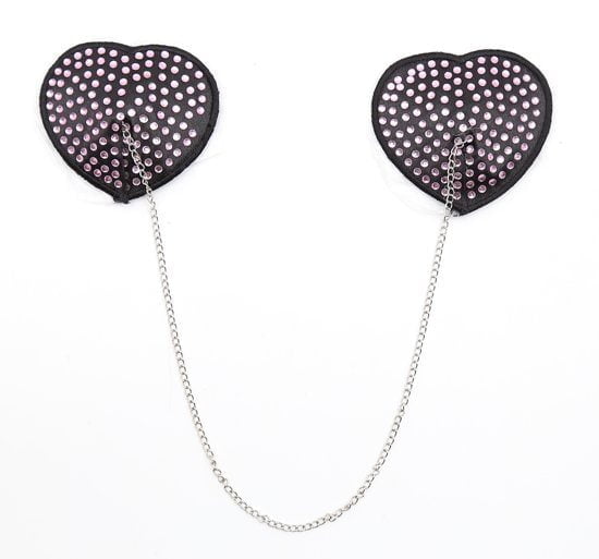 Pinch Attached heart BlackPink hartvormige tepelkwastjes ZwartRoze tepelversierin Pinch Attached heart BlackPink hartvormige tepelkwastjes ZwartRoze tepelversierin