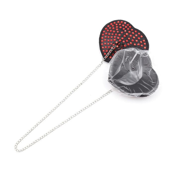 Pinch Attached heart BlackRed hartvormige tepelkwastjes ZwartRood tepelversiering tepelsticker 987101411 4 Pinch Attached heart BlackRed hartvormige tepelkwastjes ZwartRood tepelversiering tepelsticker 987101411 4