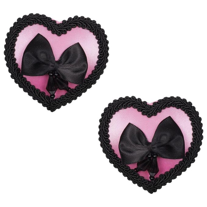 Pinch Boudoir Heart Ribbon Tepelversiering Strik ZwartRoze tepelplakker 987101494 1 Pinch Boudoir Heart Ribbon Tepelversiering Strik ZwartRoze tepelplakker 987101494 1