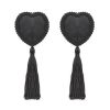 Pinch Burlesque Heart Black Ribbed Tepelkwastjes Hart Zwart 987101571