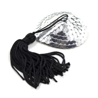 Pinch Burlesque Shining Heart SilverBlack Tepelkwastjes Hart ZilverZwart nipple tassels 987101392 3