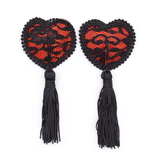 Pinch Burlesque lace Heart Red Tepelkwastjes Hart Rood 987101561
