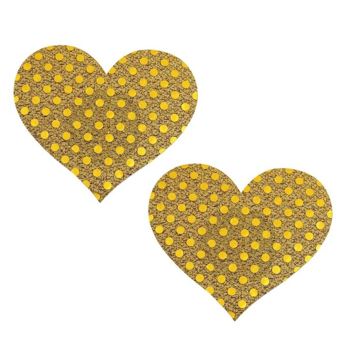 Pinch Nipple Sticker Dotted Heart Tepel Plakker Hart Goud tepelstickers 987101464 1