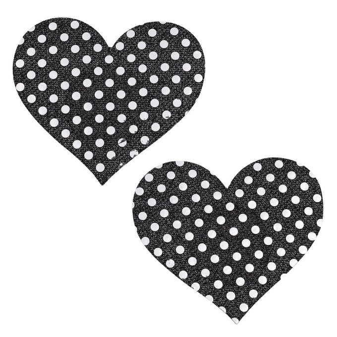 Pinch Nipple Sticker Dotted Heart Tepel Plakker Hart ZwartZilver 987101466 1