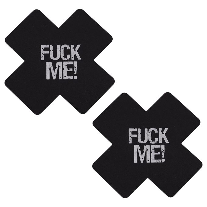 Pinch Nipple Sticker Fuck Me Tepel Plakker Zwart 987101480 tepelstickers 1