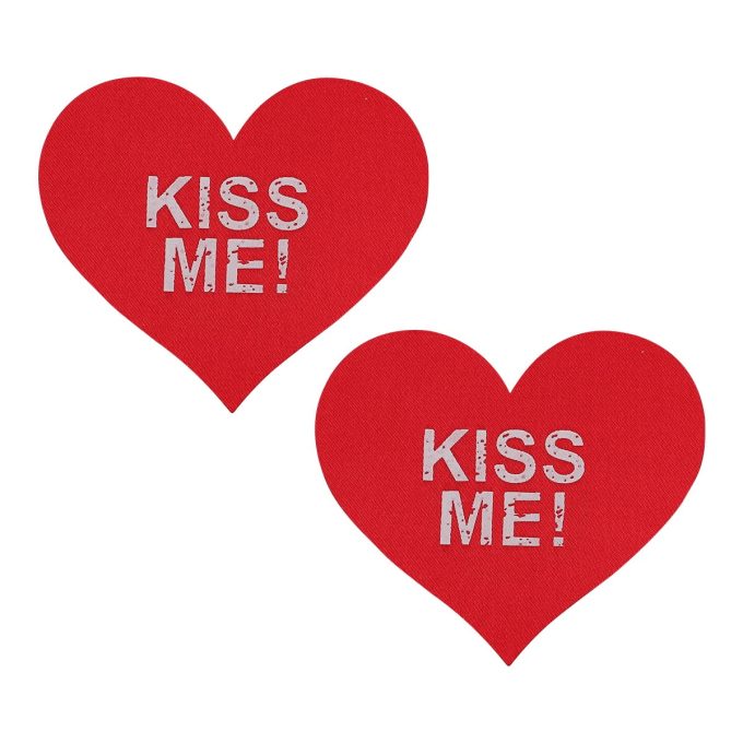 Pinch Nipple Sticker Kiss me Tepel plakker Rood Hart 987101432 4