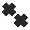 Pinch - Nipple Sticker Leather Cross - Zwart