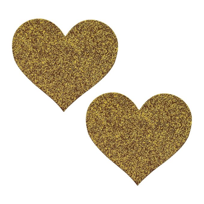 Pinch Nipple Sticker Sparkle Heart Tepel Plakker Hart Goud 987101451 1