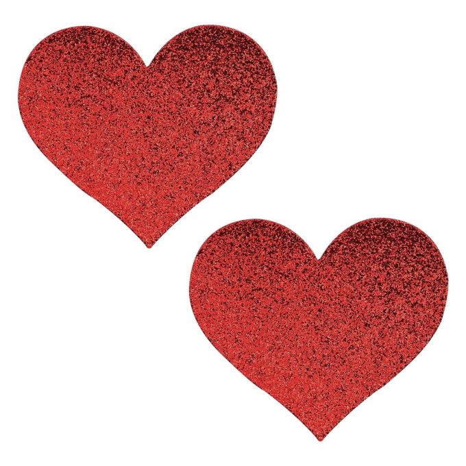 Pinch Nipple Sticker Sparkle Heart Tepel Plakker Hart Rood 987101450 1
