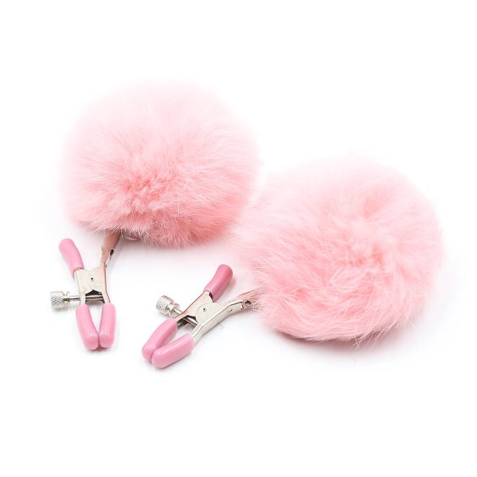 Pinch Tepelklemmen Verstelbare tepelklem met fluffy bol roze 987101359