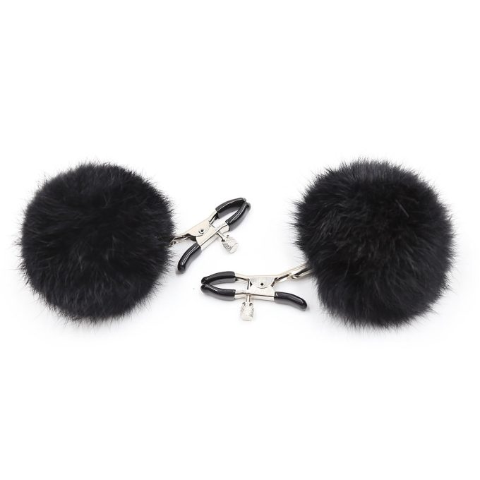 Pinch Tepelklemmen Verstelbare tepelklem met fluffy bol zwart 987101357 4