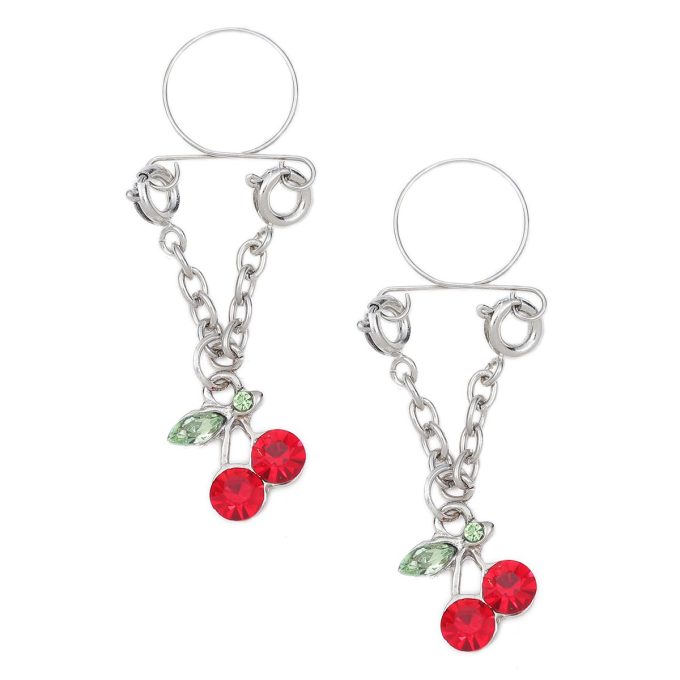 Pinch indiscrets nip Jewel tepelhanger Kers rood met groen blaadje 987101527