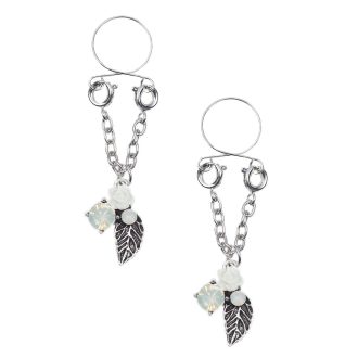Pinch indiscrets nip Jewel tepelhanger Witte roos zilverkleurige blaadjes tepeljuweel 987101529 1