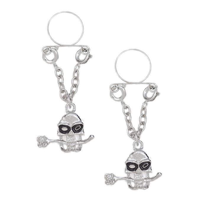 Pinch indiscrets nip Jewel tepelhanger Zilverkleurige doodskop met roos 987101519 Pinch indiscrets nip Jewel tepelhanger Zilverkleurige doodskop met roos 987101519