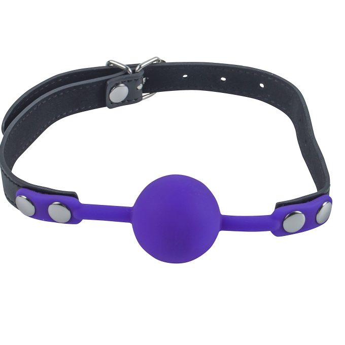 Banoch   Ballgag siliconen met verstelbare band   Paars   Bal ∅ 4 cm (4)