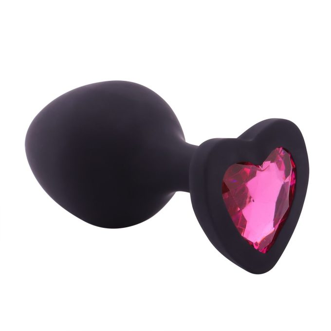 Banoch Buttplug Coeur Noir Rose Medium siliconen Hart Diamant Steen Roze 987101613
