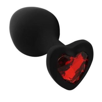 Banoch Buttplug Coeur Noir Rouge Medium siliconen Hart Diamant Steen Rood 987101610