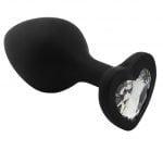 Banoch Buttplug Coeur Noir Transparant Medium siliconen Hart Diamant Steen helder 987101607