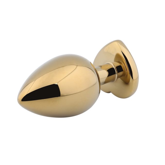 Banoch Buttplug Coeur d Or Rose Large Goud Metaal Hart Diamant Steen Roze 6