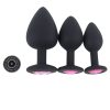 Banoch   Buttplug Penumbra Hot Pink   Siliconen buttplug Zwart   kristal   set   Roze (2)