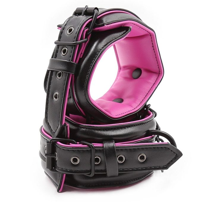 Banoch Bondageset Hot Pink halsbandriem handboeien en enkelbanden pu Leer zwart roze 987101678 2 Banoch Bondageset Hot Pink halsbandriem handboeien en enkelbanden pu Leer zwart roze 987101678 2