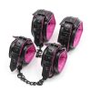 Banoch Bondageset Hot Pink halsbandriem handboeien en enkelbanden pu Leer zwart roze 987101678 5 Banoch Bondageset Hot Pink halsbandriem handboeien en enkelbanden pu Leer zwart roze 987101678 5
