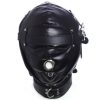 Banoch Foraminis Hood Black Zwart masker van PU Leer 987101711