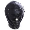 Banoch Foraminis Hood Black Zwart masker van PU Leer 987101711 2