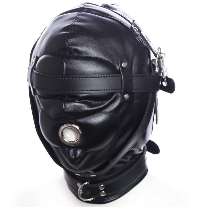 Banoch Foraminis Hood Black Zwart masker van PU Leer 987101711 3