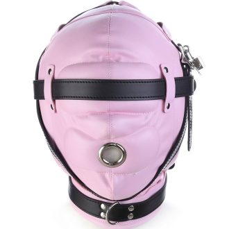 Banoch Foraminis Hood Pink Black RozeZwart masker van PU Leer 987101713