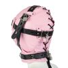 Banoch Foraminis Hood Pink Black bondagemasker roze zwart van PU Leer 98710713 3 Banoch Foraminis Hood Pink Black bondagemasker roze zwart van PU Leer 98710713 3