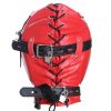 Banoch Foraminis Hood Red Black RoodZwart masker van PU Leer 987101712 5