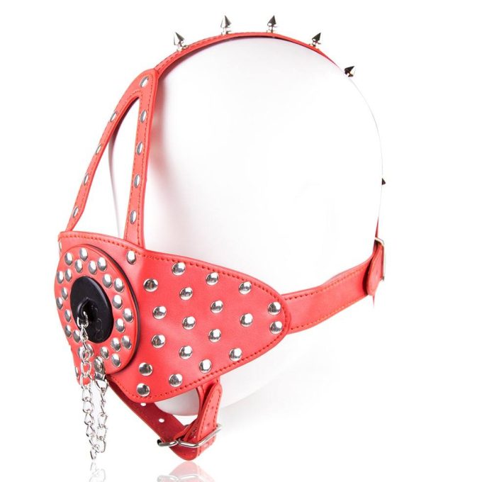 Banoch Mask Punk Stopper Red rood pu leer masker 987101707 Banoch Mask Punk Stopper Red rood pu leer masker 987101707