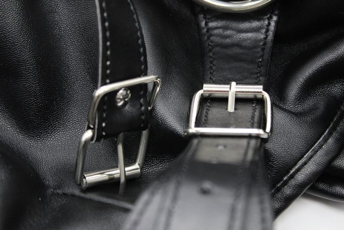 Banoch Open Breast Straight Jacket Black pu Leer dwangbuis bondage Zwart 987101725 12