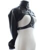 Banoch Open Breast Straight Jacket Black pu Leer dwangbuis bondage Zwart 987101725 9