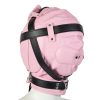 Banoch Reticent Hood Black Pink bondagemasker van roze pu Leer 987101720 2 Banoch Reticent Hood Black Pink bondagemasker van roze pu Leer 987101720 2