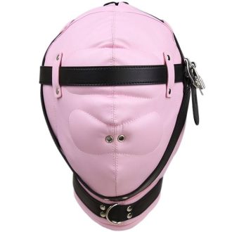 Banoch Reticent Hood BlackPink ZwartRoze masker van pu Leer 987101720