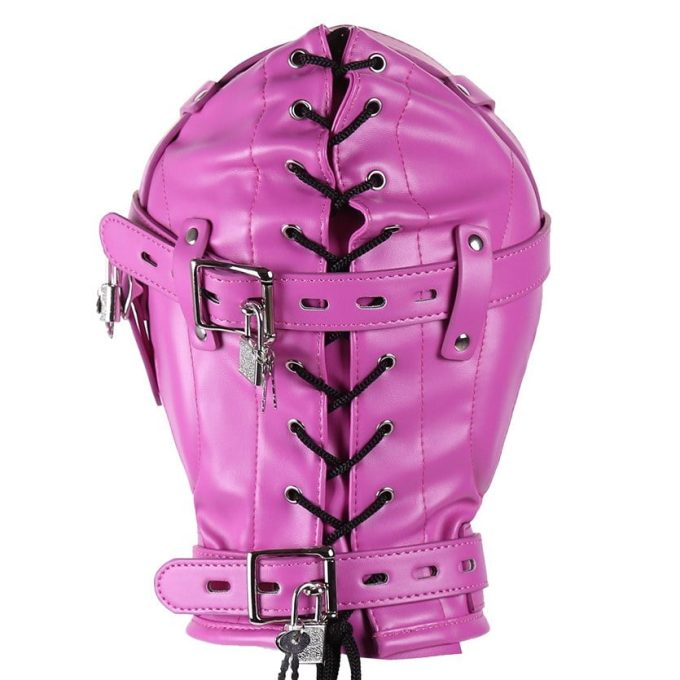 Banoch Reticent Hood Hot Pink Roze masker van pu Leer 987101723 4 Banoch Reticent Hood Hot Pink Roze masker van pu Leer 987101723 4