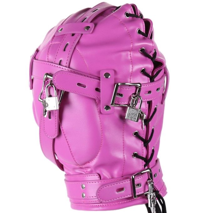 Banoch Reticent Hood Hot Pink Roze masker van pu Leer 987101723 5 Banoch Reticent Hood Hot Pink Roze masker van pu Leer 987101723 5