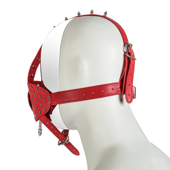 Banoch bondagemasker rood punk met spikes 987101707 4 Banoch bondagemasker rood punk met spikes 987101707 4